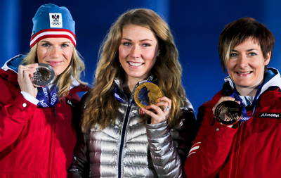 Die Medaillengewinnerinnen im Slalom