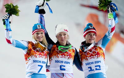 Die Siegerinnen beim Slalom von Sochi